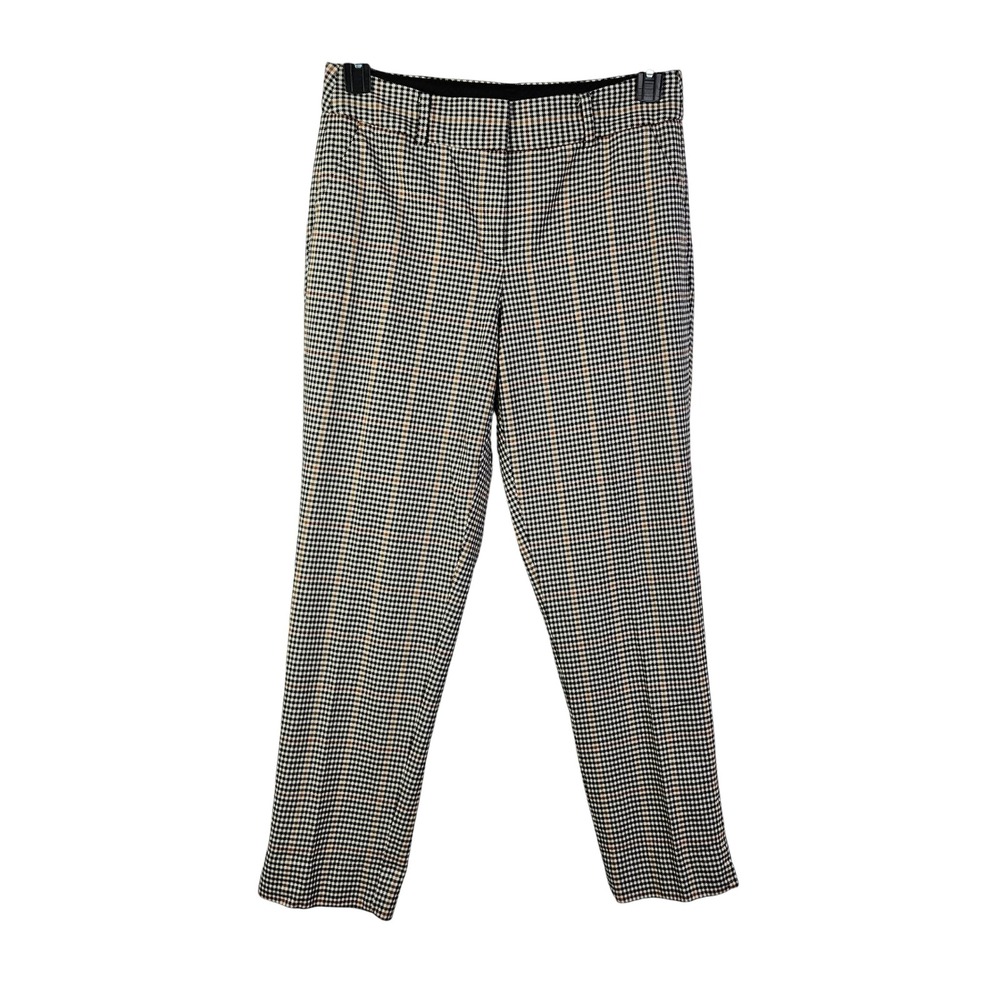 Talbots Black White Hampshire Ankle Curvy Houndstooth Pants 6 Dark Academia Twee